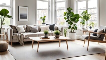 Beautifully Designed Living Room Combining Warm Tones, Wooden Furniture, and Indoor Plants for a Serene Retreat (52)