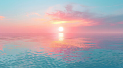 Obraz premium Serene Ocean Landscape: Colorful Sunrise and Gentle Waves Background