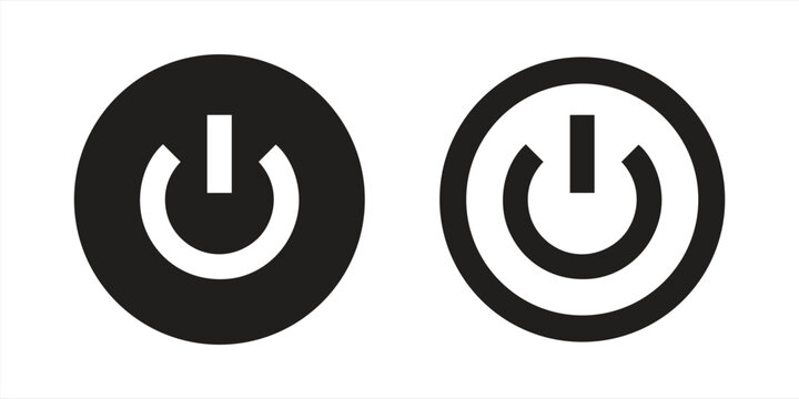 Power button icon vector isolated on white background, logo concept of power button sign on white background,