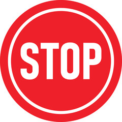 Red stop sign icon vector illustration