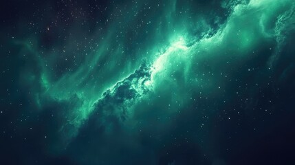 Glowing aurora borealis across the night sky.