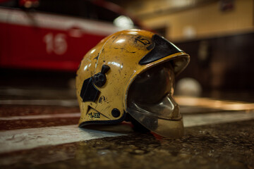an old fireman's helmet
