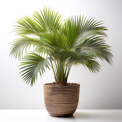Obraz premium Palm in a pot isolated white background