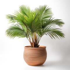 Obraz premium Palm in a pot isolated white background