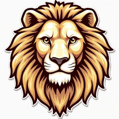 manly lion vector sticker