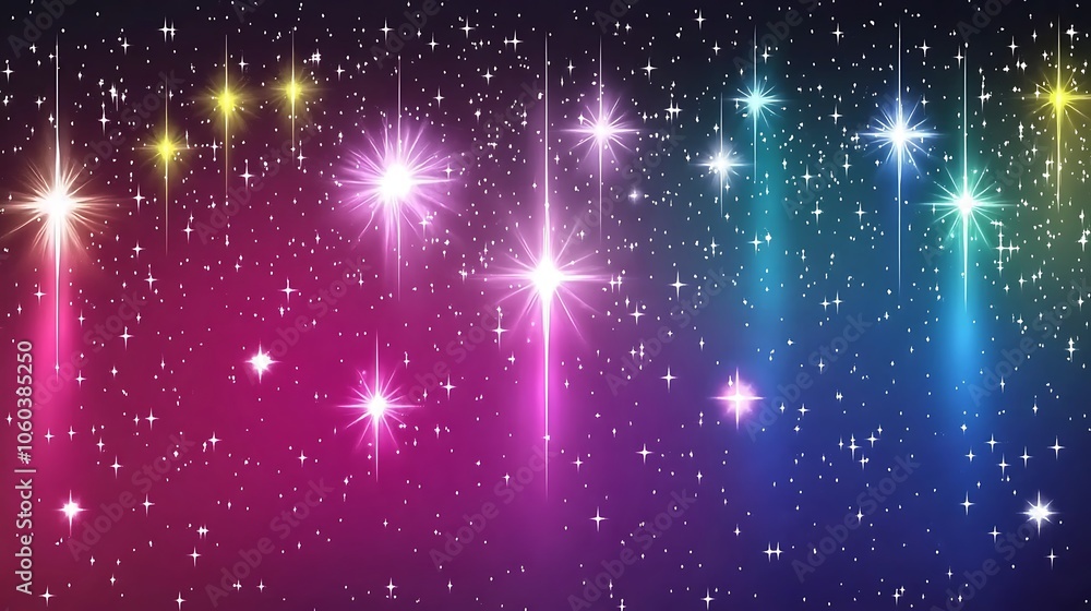 Poster sparkling starry night sky plain textured background for web design and copy