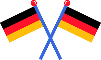 A vibrant vector illustration of German flags in a cartoon style. Germany's national pride through its bold and patriotic hues. German language and culture. Illustration is ideal for educational resou