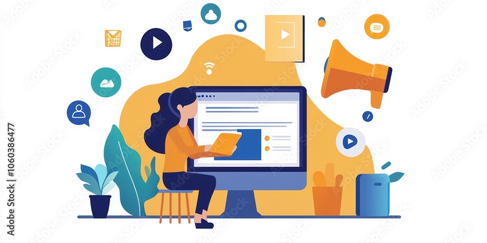 Poster engaging content marketer empowers businesses by creating valuable blog posts that attract and retai