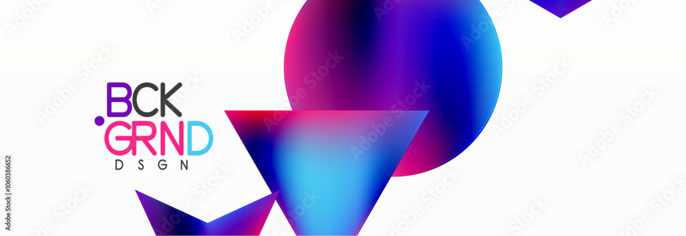 Poster neon color geometric shapes square triangle circle abstract background. vector illustration for wall