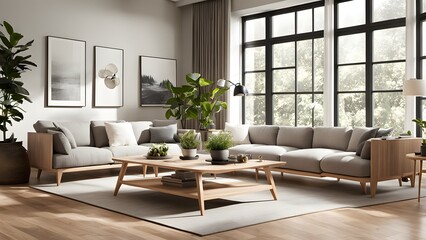 Bright and Airy Living Room with Stylish Neutral Palette, Plush Seating, and Abundant Greenery for a Fresh Look (66)