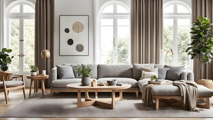 Bright and Airy Living Room with Stylish Neutral Palette, Plush Seating, and Abundant Greenery for a Fresh Look (69)