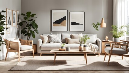 Bright and Airy Living Room with Stylish Neutral Palette, Plush Seating, and Abundant Greenery for a Fresh Look (70)