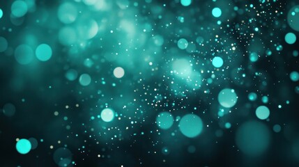 teal lights creating a futuristic pattern with soft beams and bokeh effects, giving the image a serene