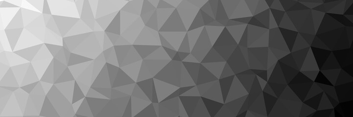 Obraz premium Black and white polygon texture gradient background panoramic wallpaper