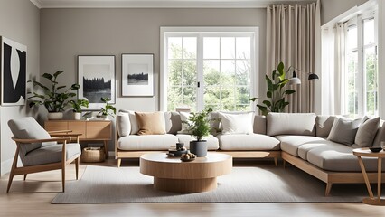 Bright and Airy Living Room with Stylish Neutral Palette, Plush Seating, and Abundant Greenery for a Fresh Look (77)