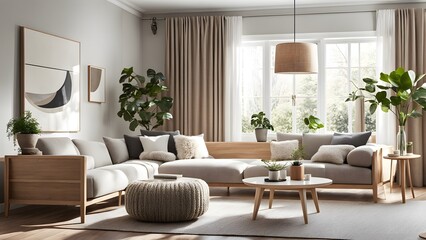 Bright and Airy Living Room with Stylish Neutral Palette, Plush Seating, and Abundant Greenery for a Fresh Look (81)