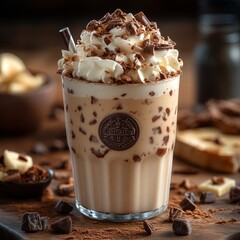 Delicious Chocolate Milkshake with Whipped Cream and Chocolate Chips