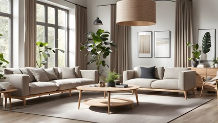 Bright and Airy Living Room with Stylish Neutral Palette, Plush Seating, and Abundant Greenery for a Fresh Look (88)