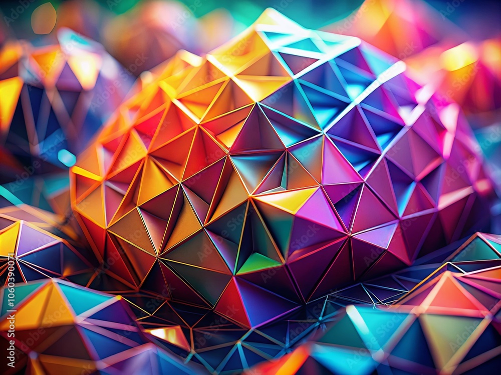 Aufkleber abstract 3d rendering of triangulated surface - futuristic low poly design for posters and branding