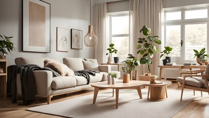 Bright and Airy Living Room with Stylish Neutral Palette, Plush Seating, and Abundant Greenery for a Fresh Look (93)