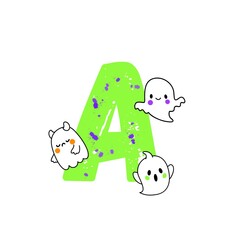 Halloween alphabet fonts T, Halloween alphabets a to z
