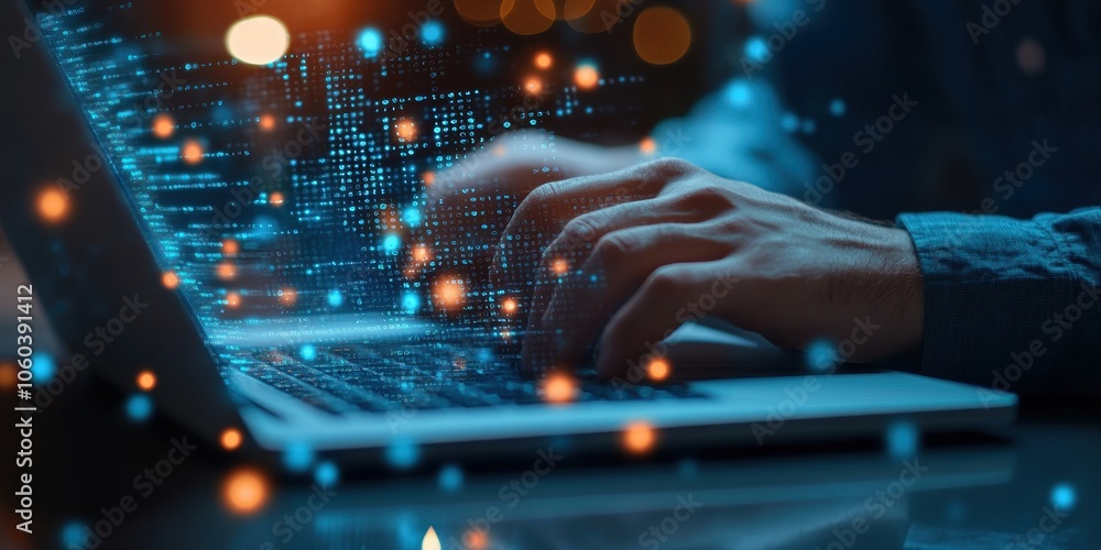 Poster digital marketer analyzes engagement metrics to enhance successful social media campaigns using data
