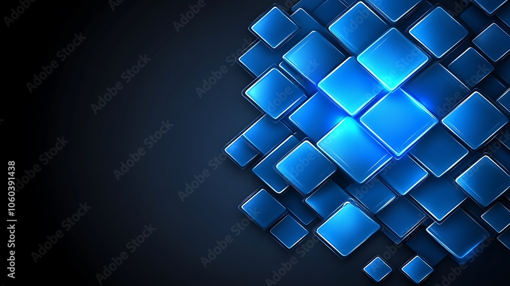 Poster abstract blue square background smooth blue background with copy space for advertisements
