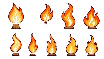 Fire icons,vector illustration of a fire,flame, illustration, red, vector, fire, graphic, heat, passion, power, warm, energy, simple, abstract, art, light, shape, design, icon, symbol, 9465