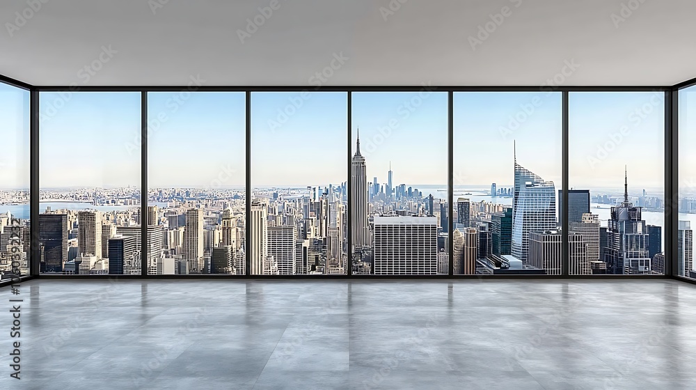 Poster cityscape view from office window abstract gradient background with copy space