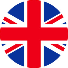 Obraz premium A vibrant vector round element in a cartoon style. The United Kingdom clip art element. English language, the UK culture, history, events, and celebrations. Promotion of British destinations, tours, o