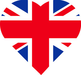 Obraz premium A vibrant vector illustration of heart-shaped decorative element in a cartoon style. The United Kingdom clip art element. English language, the UK culture, history, events, and celebrations. Promotion