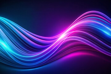 Abstract Neon Waves in Purple and Blue - Minimalist Photography with Fluid Lines for Modern Art Decor, Digital Backgrounds, and Creative Designs