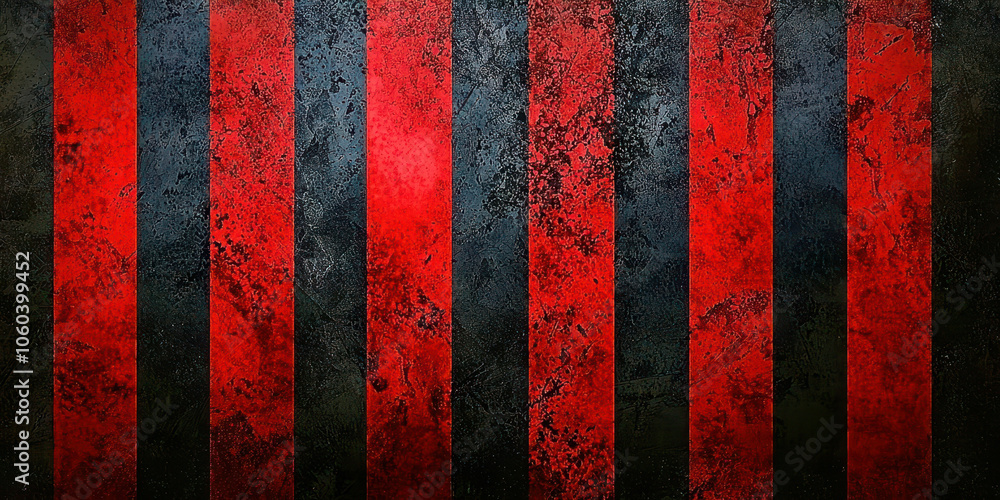 Poster a red and black striped background with a black and red stripe