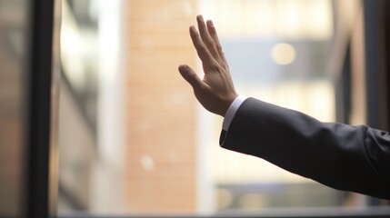 Businessman in Suit Giving a High Five Gesture