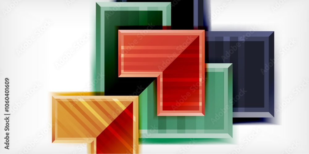 Poster Arrow symbols created with 3d effects and line texture geometric abstract background