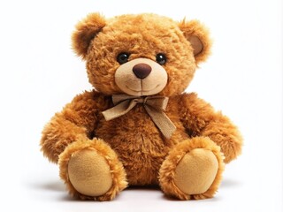 Fototapeta premium Adorable Brown Teddy Bear for Celebrations and Heartfelt Moments Against a Clean White Background