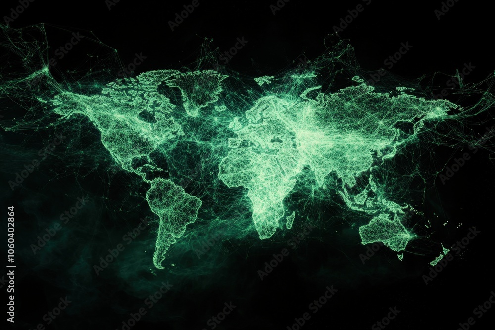 Poster vivid representation of global network with lines