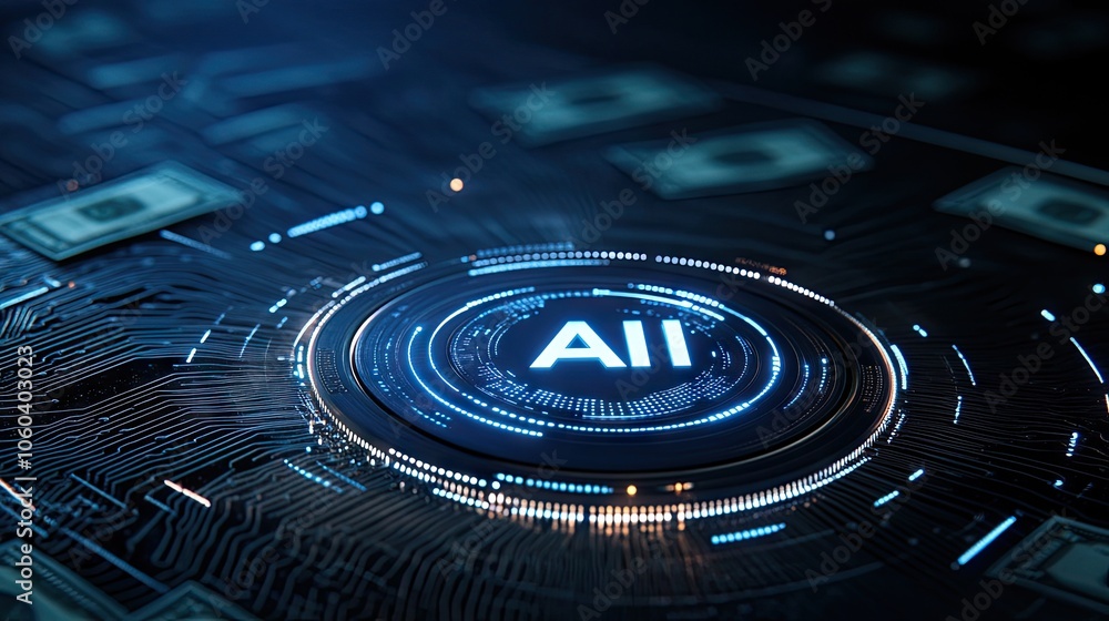 Aufkleber artificial intelligence driving financial innovation with technology and wealth through digital tran