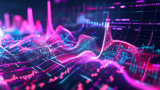 Sleek virtual display with neon pink and purple data streams, layered computer code, and shifting light patterns for a high-energy digital vibe. tech background wallpaper 