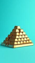 Obraz premium Gold bars stacked in pyramid