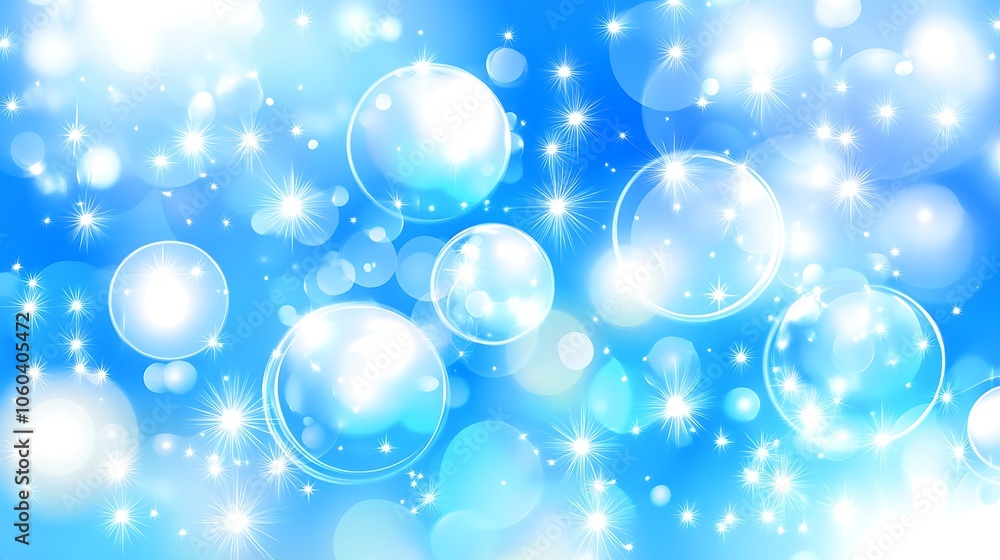 Poster abstract blue bubbles background minimalist white background with space for text