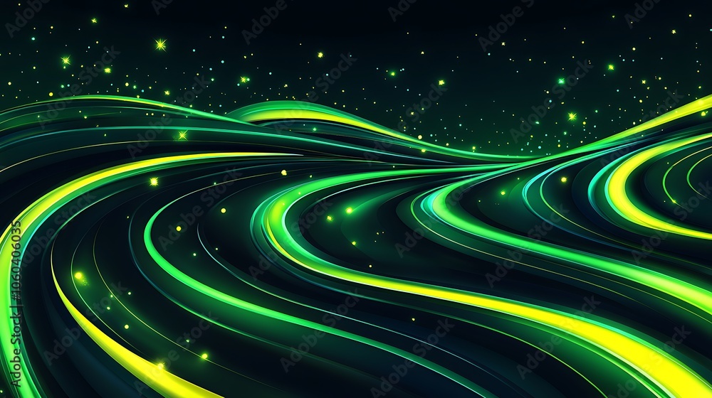 Aufkleber abstract green and yellow swirls abstract gradient background with copy space