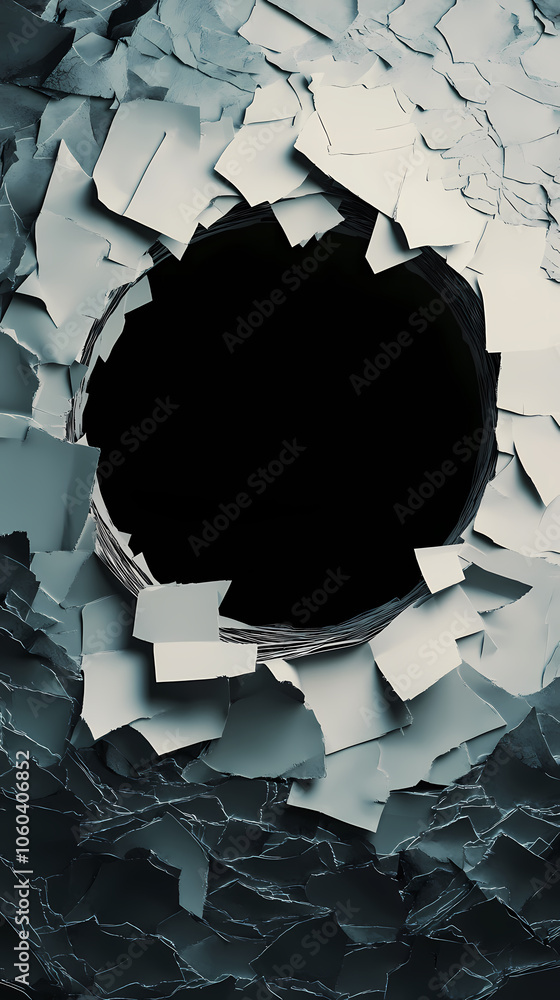 Poster abstract pattern with hole and light effects