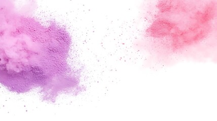 Obraz premium Abstract Pink and Purple Powder Explosion Blank Background with Copy Space for Design Projects