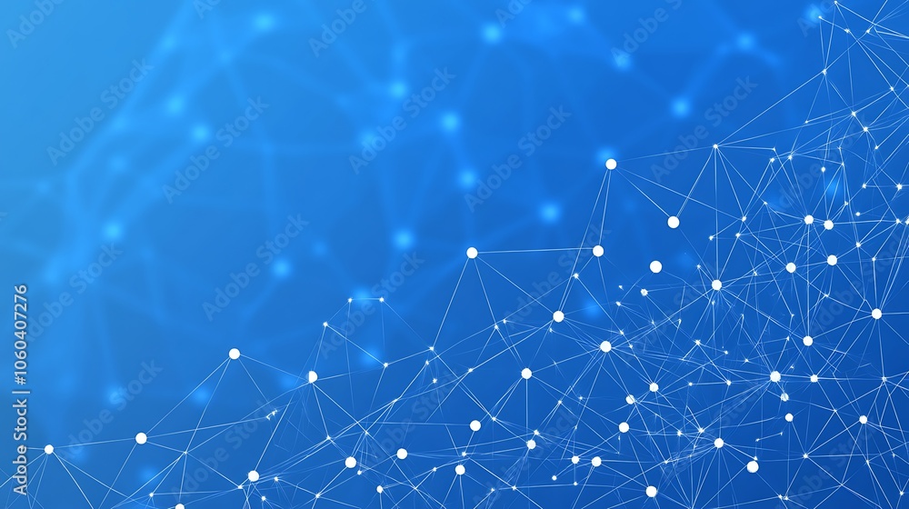 Poster abstract blue network background minimalist white background with space for text
