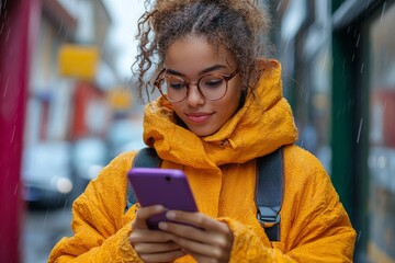 A young person on a smartphone. Generative AI