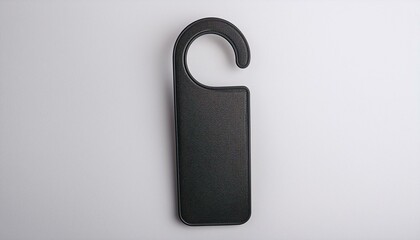 Black door hanger on white background. 3D Rendering