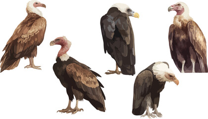 vulture watercolor clipart	