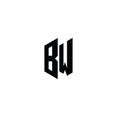 BW monogram logo design letter text name symbol monochrome logotype alphabet character simple logo