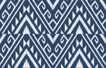 Geometric ethnic oriental ikat seamless pattern  color oriental. Aztec ornament print. Design for background ,curtain, carpet, wallpaper, clothing, wrapping, Batik, vector illustration.